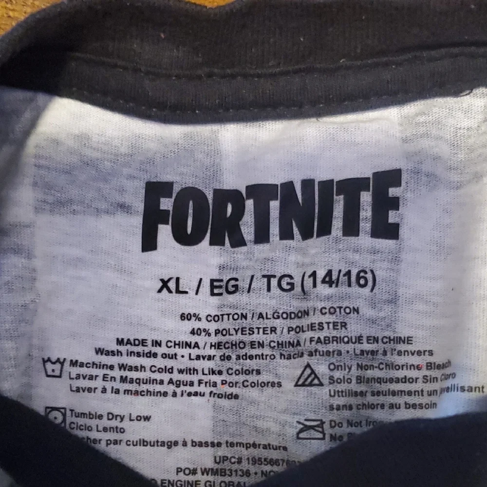 Fortnite Kids Checkered Tee - Black and Gray